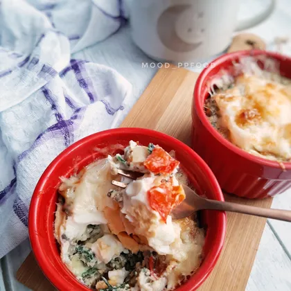 ПП Омлет с грибами и овощами в духовке