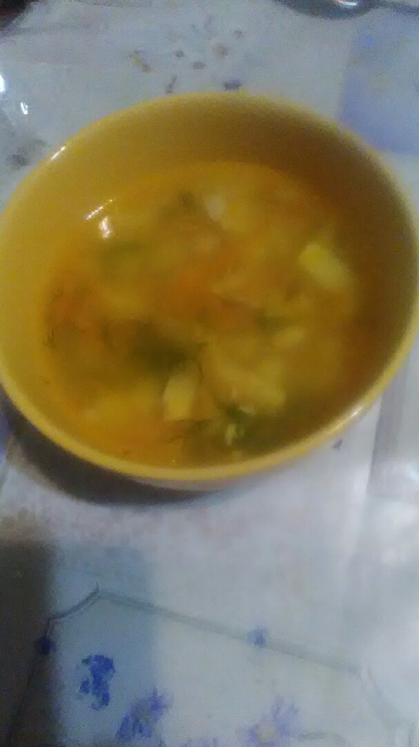 Картофельный суп на курином бульоне