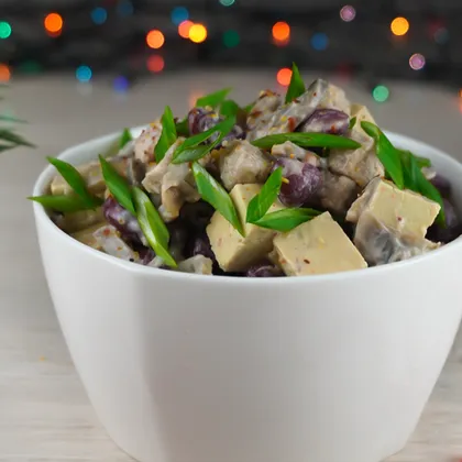 Веган салат с тофу и фасолью на Новый год