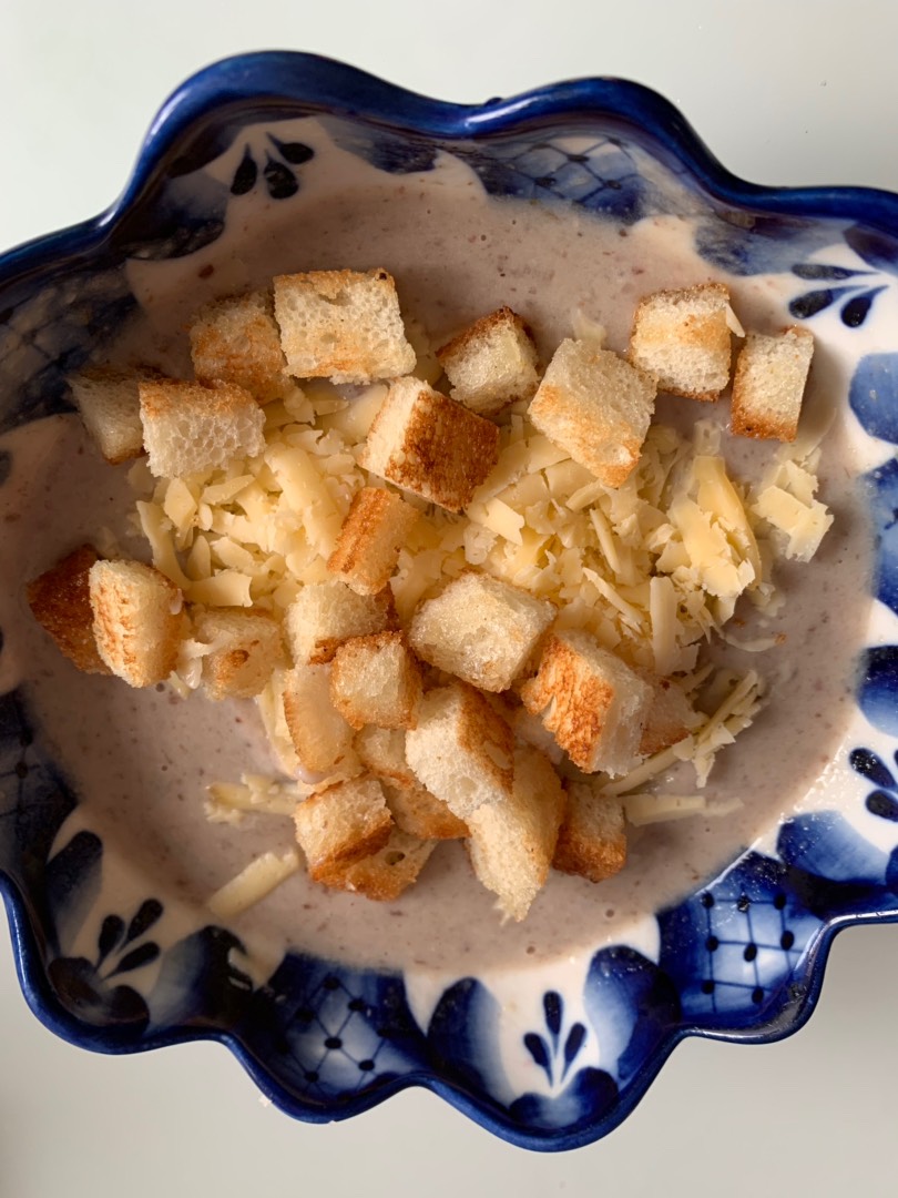Суп-пюре из белых грибов с чесночными гренками рецепт – Итальянская кухня: Супы. «Еда»