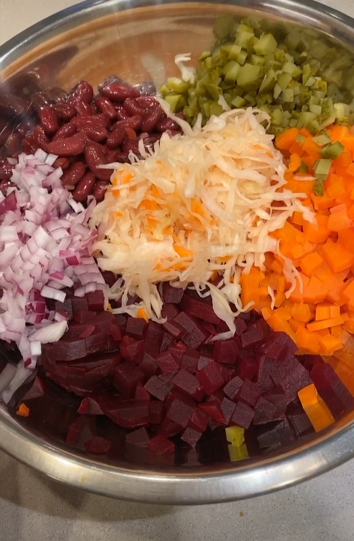 Винегрет с вкусной заправкой