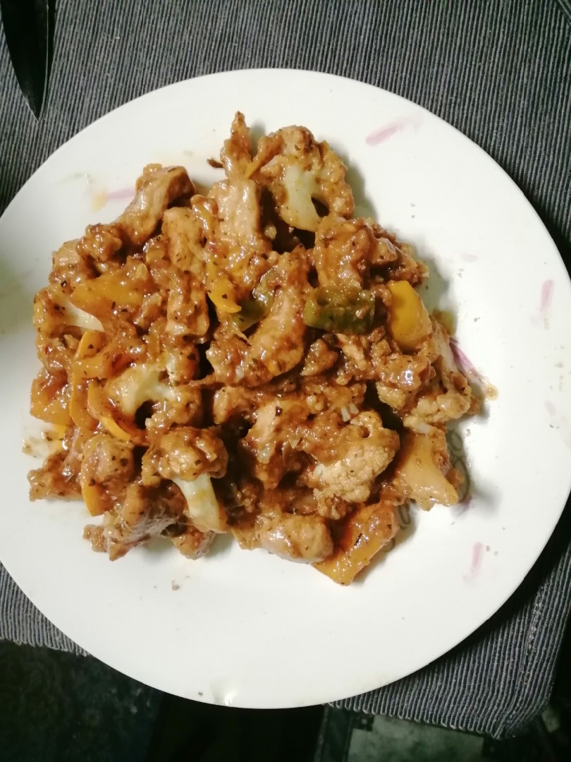 Курица под соусом терияки с овощами