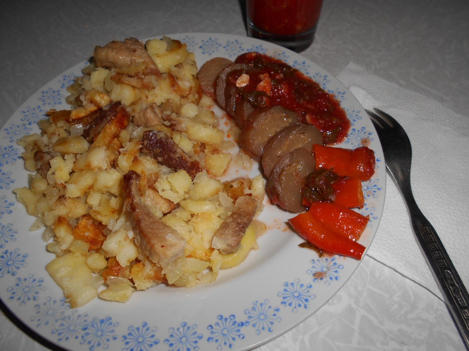 Жаренная картошка с мясом к Новогоднему столу