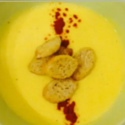 Сырный суп-пюре с ветчиной