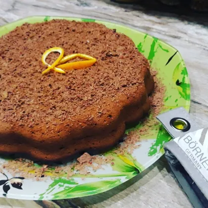 Шоколадный пирог с цедрой и мякотью апельсина