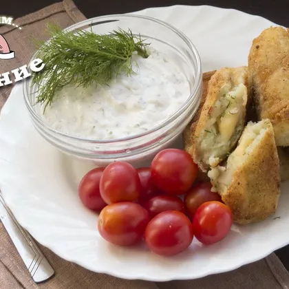 Картофельные палочки (крокеты) с беконом и сыром без муки и соус