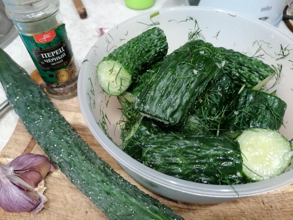 Малосольные огурцы. Сухой рецепт