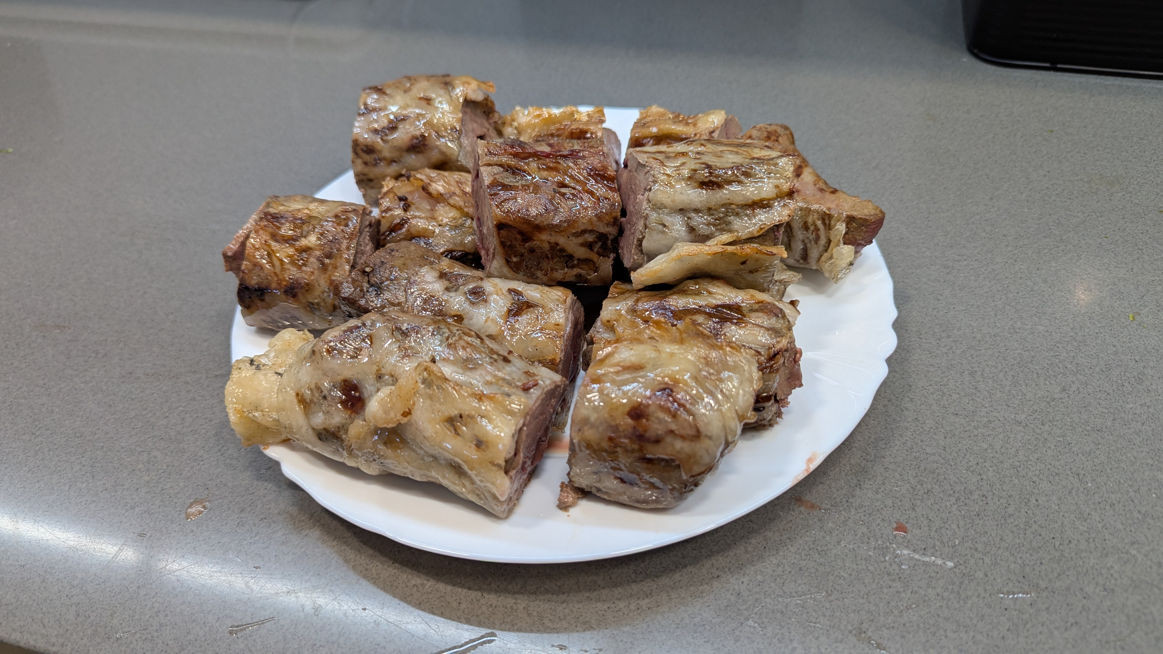 Печень в жировой сетке на мангале