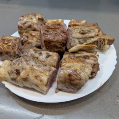 Печень в жировой сетке на мангале