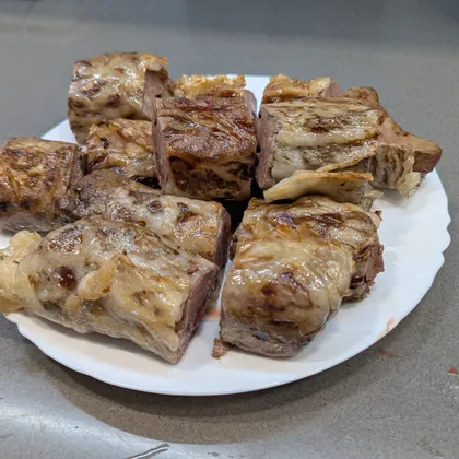 Печень в жировой сетке на мангале