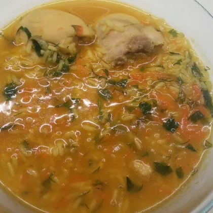 Куриный суп с рисом и карри