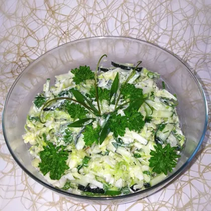 Пп салат из молодой капусты и огурца