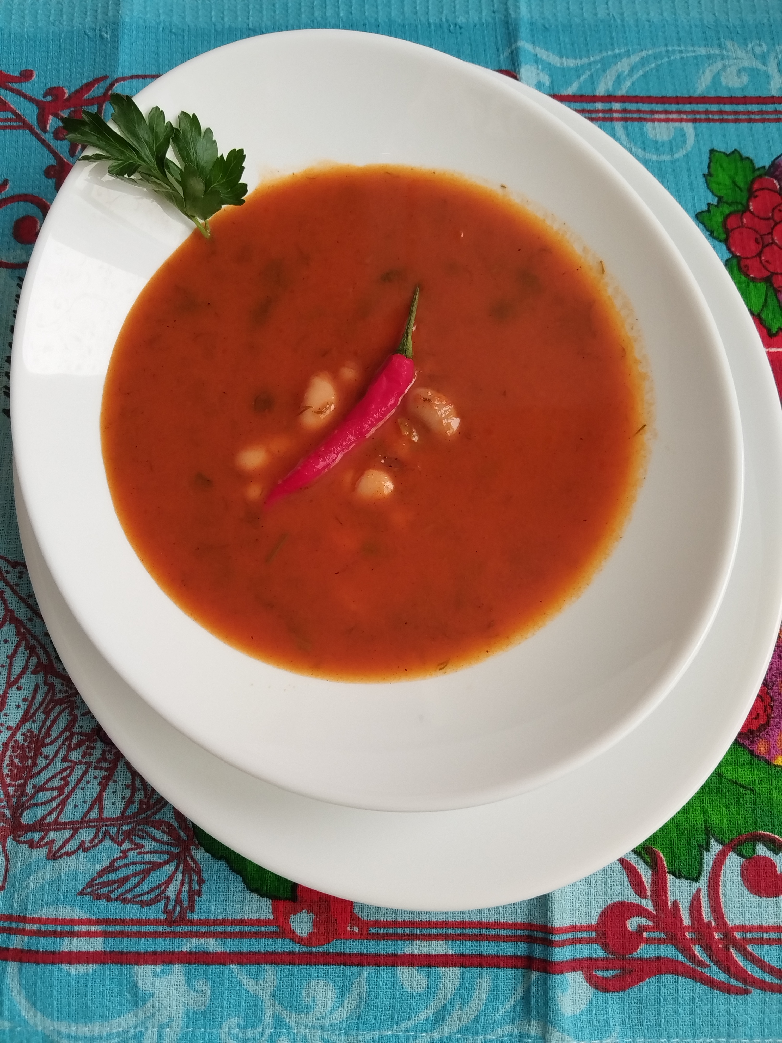 Томатный суп с фасолью ПП