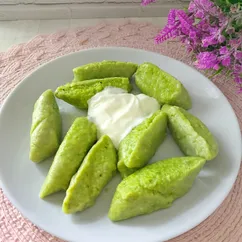 Ленивые вареники с творогом и шпинатом