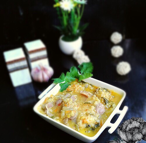 Чечевичный суп с куриными желудками