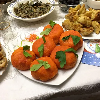 На Новогодний стол салат Сельдь под шубой «Мандаринчики»