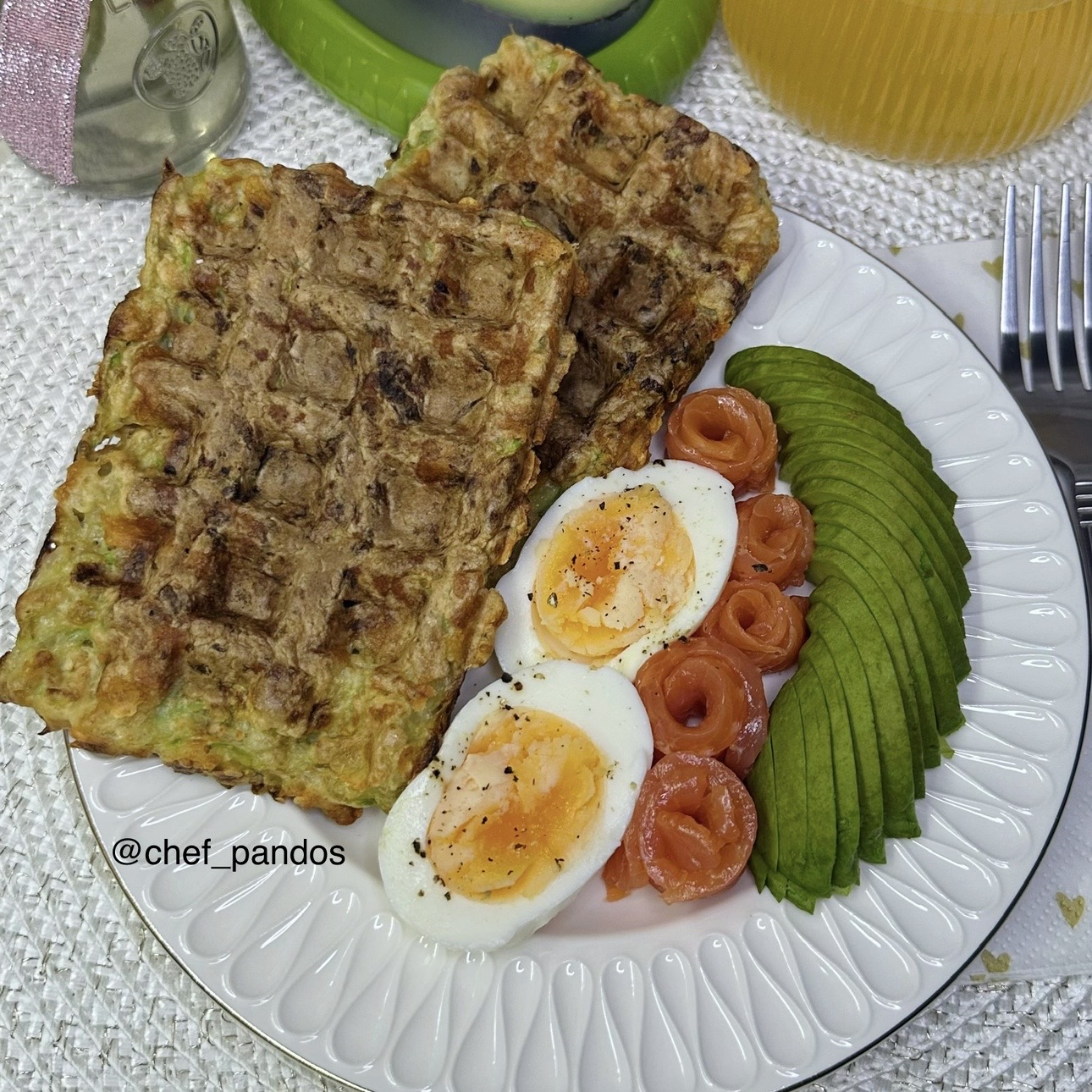 Вафли с кабачком и сыром 