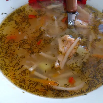 Вермишелевый суп с консервированной сёмгой🐟