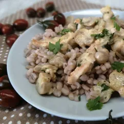 Перлотто.
Перловка с индейкой и грибами