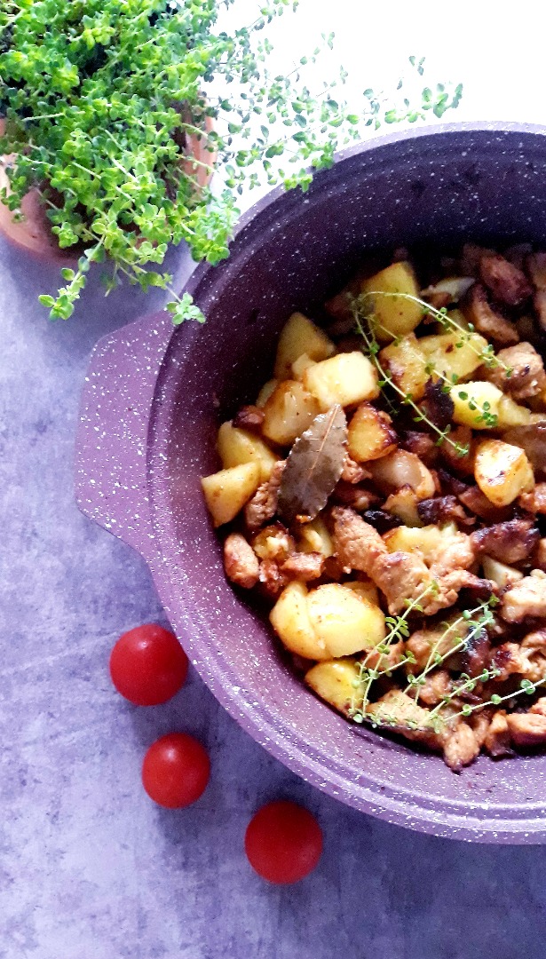 Картошка со свиной поджаркой 🍽