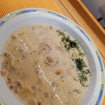 Сливочно - сырный суп с грибами