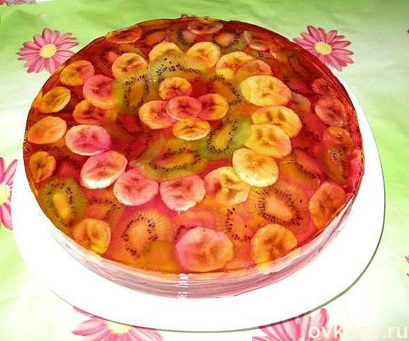 Желейный фруктовый торт - рецепт автора Алёна