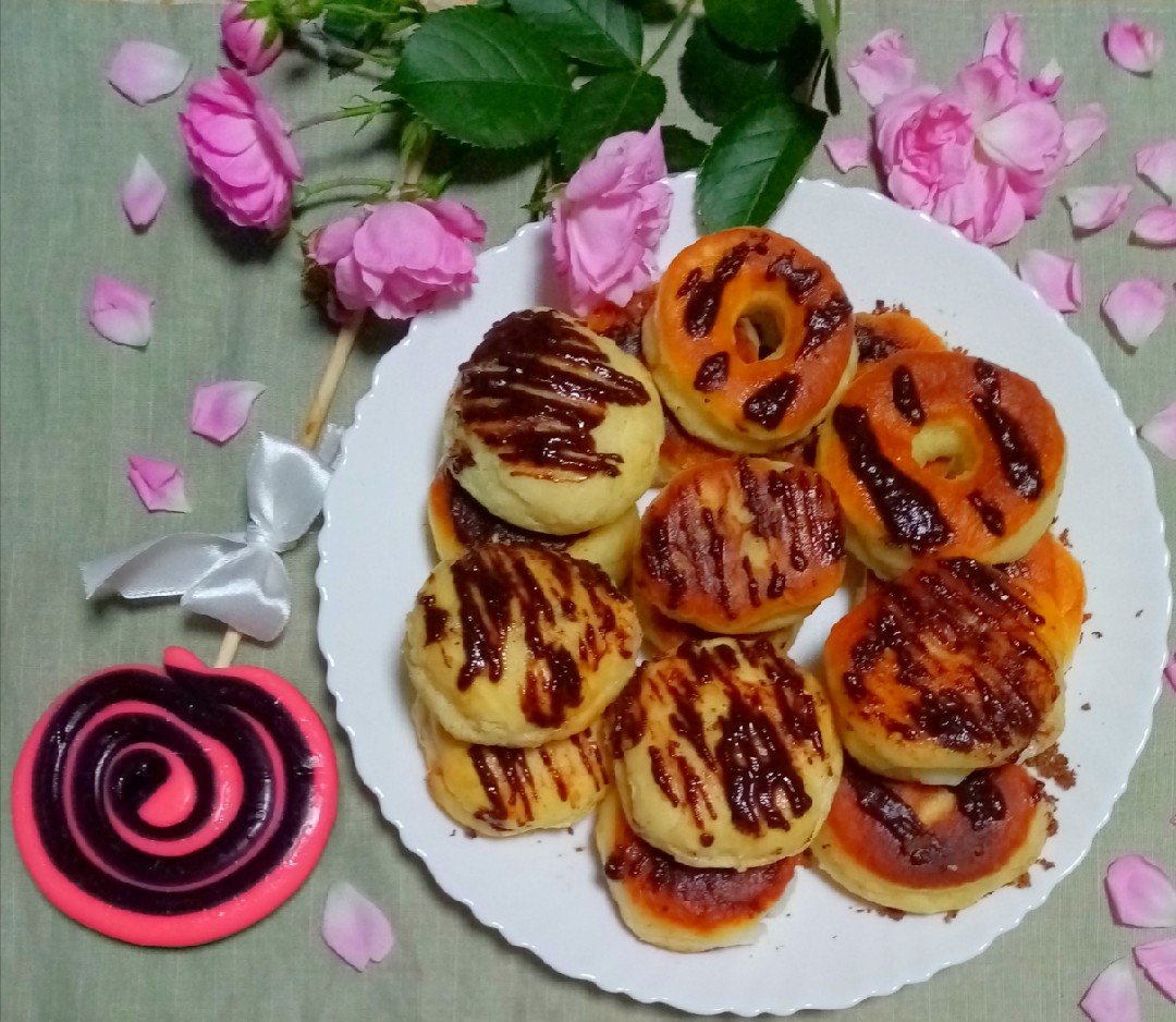 🍩Пончики с заварным кремом - берлинеры