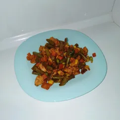 Куриная грудка со стручковой фасолью 🥗