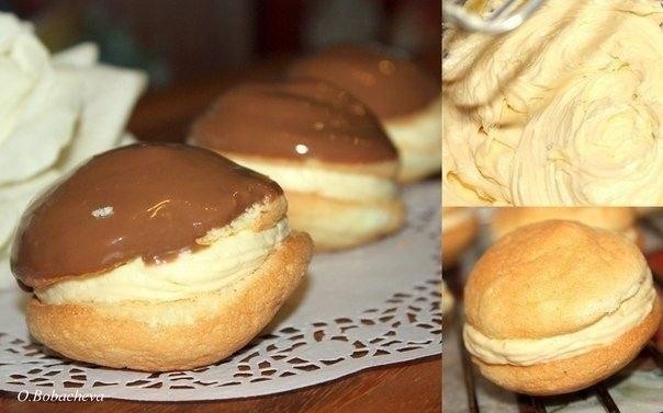 Пирожное бисквитное «Клубника со сливками»
