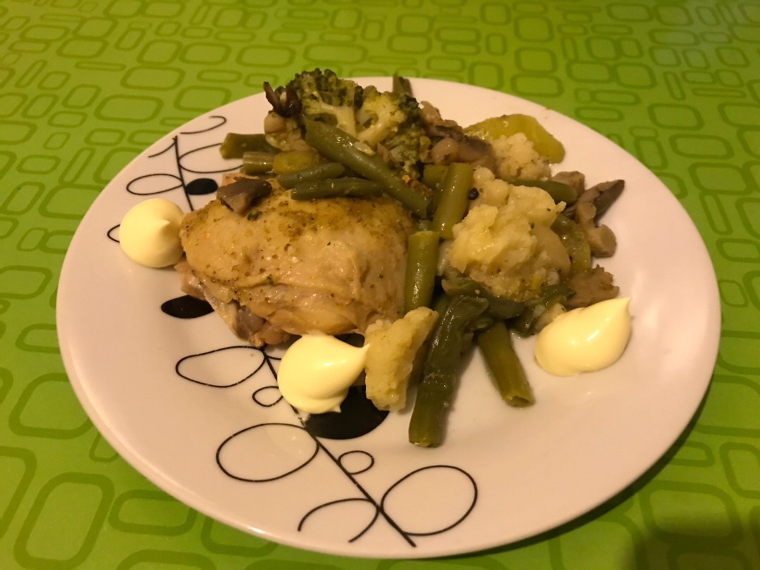 Тушенная курица с кабачками, грибами в сметане – пошаговый рецепт приготовления с фото