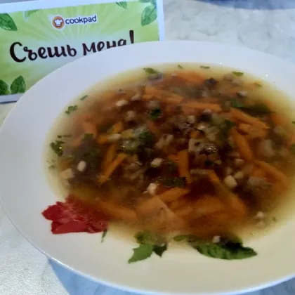 Суп с грибами и фасолью. Быстрый обед