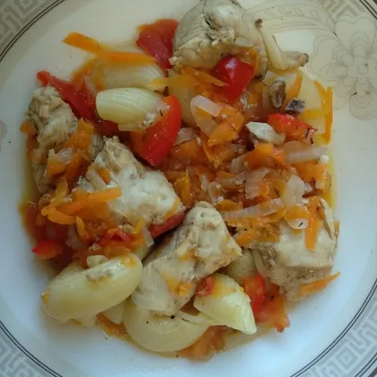 Курочка с макаронами