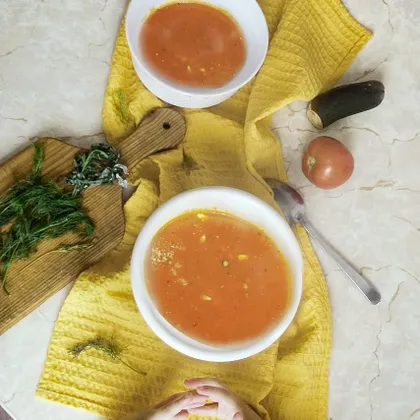 Томатный суп с баклажанами