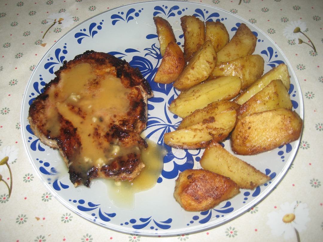 Свиной стейк в горчичном маринаде с медово - горчичным соусом #чемпионатмира #германия