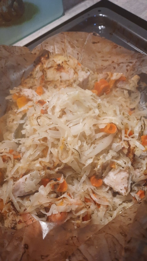 Капуста с мясом в рукаве
