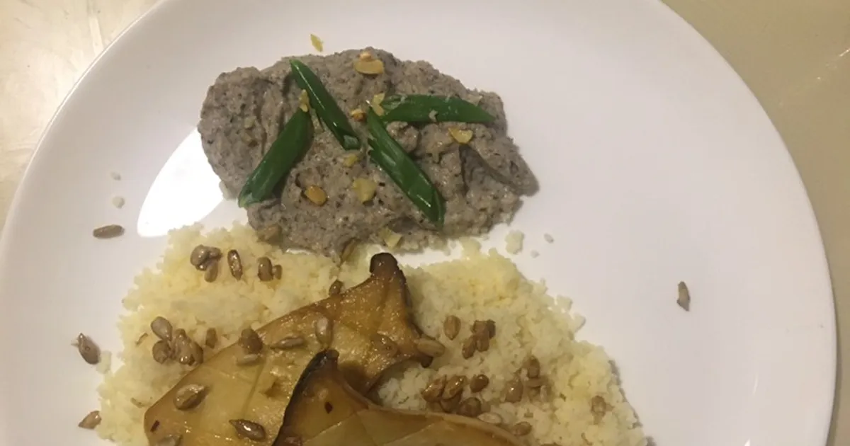 Грибы еринги с кускусом и грибным пюре - рецепт автора Алексуткина Ольга