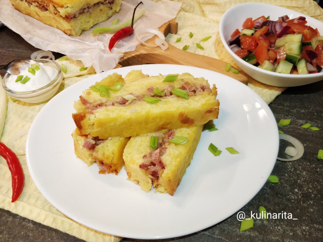 Картофельный террин с беконом