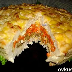 Мясной пирог "Чайная роза"