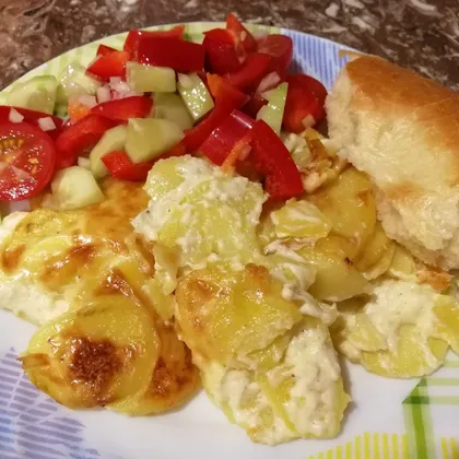 Картофель со сливками в духовке