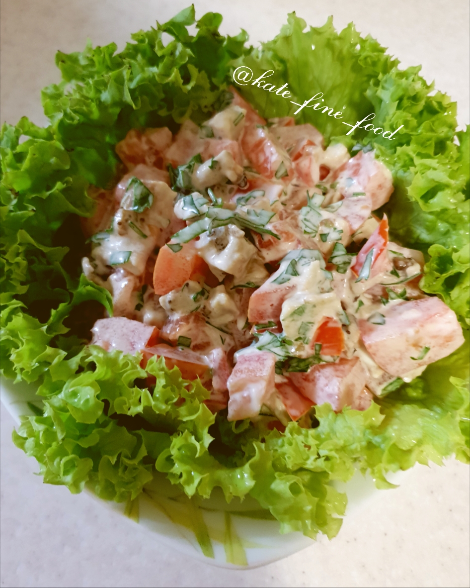 Летний салат с печеными баклажанами #кулинарныймарафон