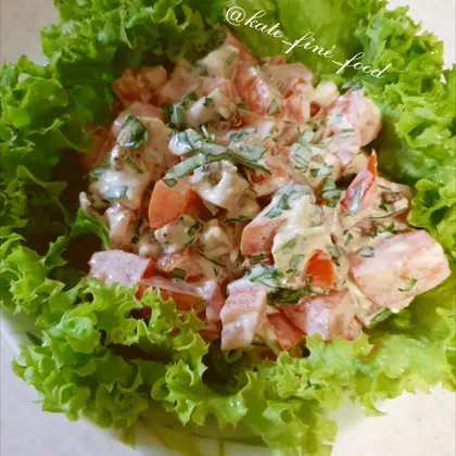 Летний салат с печеными баклажанами #кулинарныймарафон