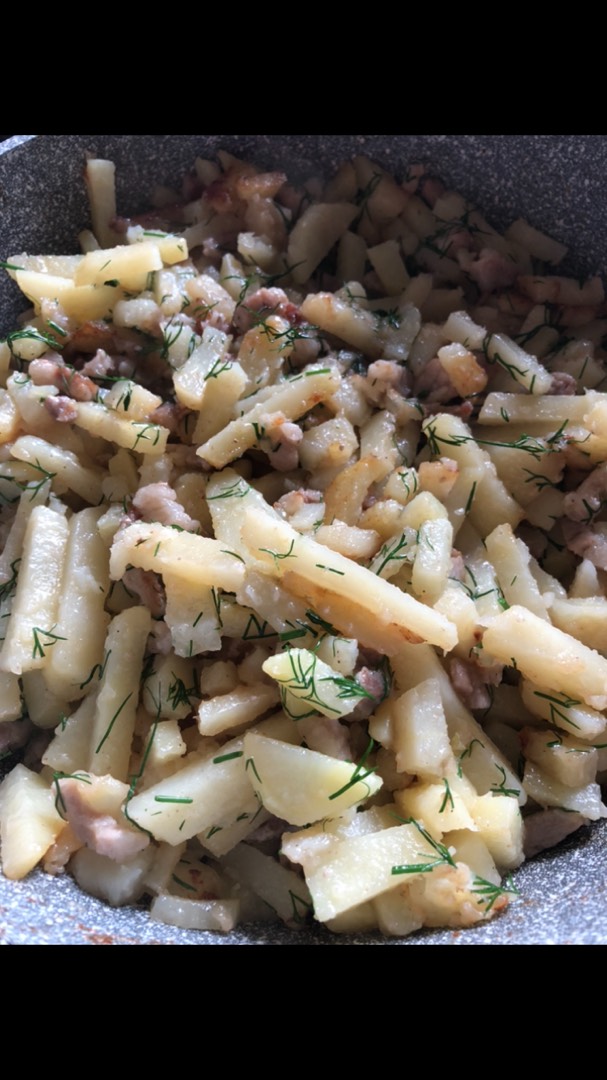 Жареная картошка с мясом