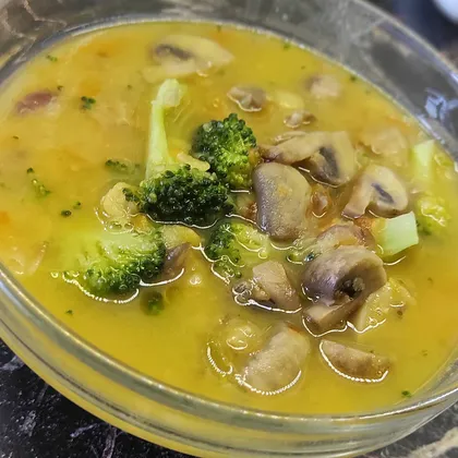 ПП Белковый суп с брокколи и грибами 🍽
