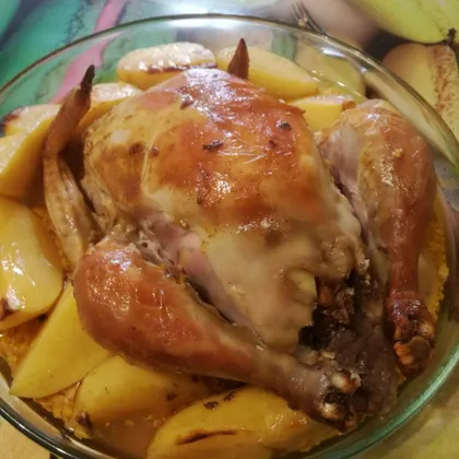 Курица с грибами и картофелем