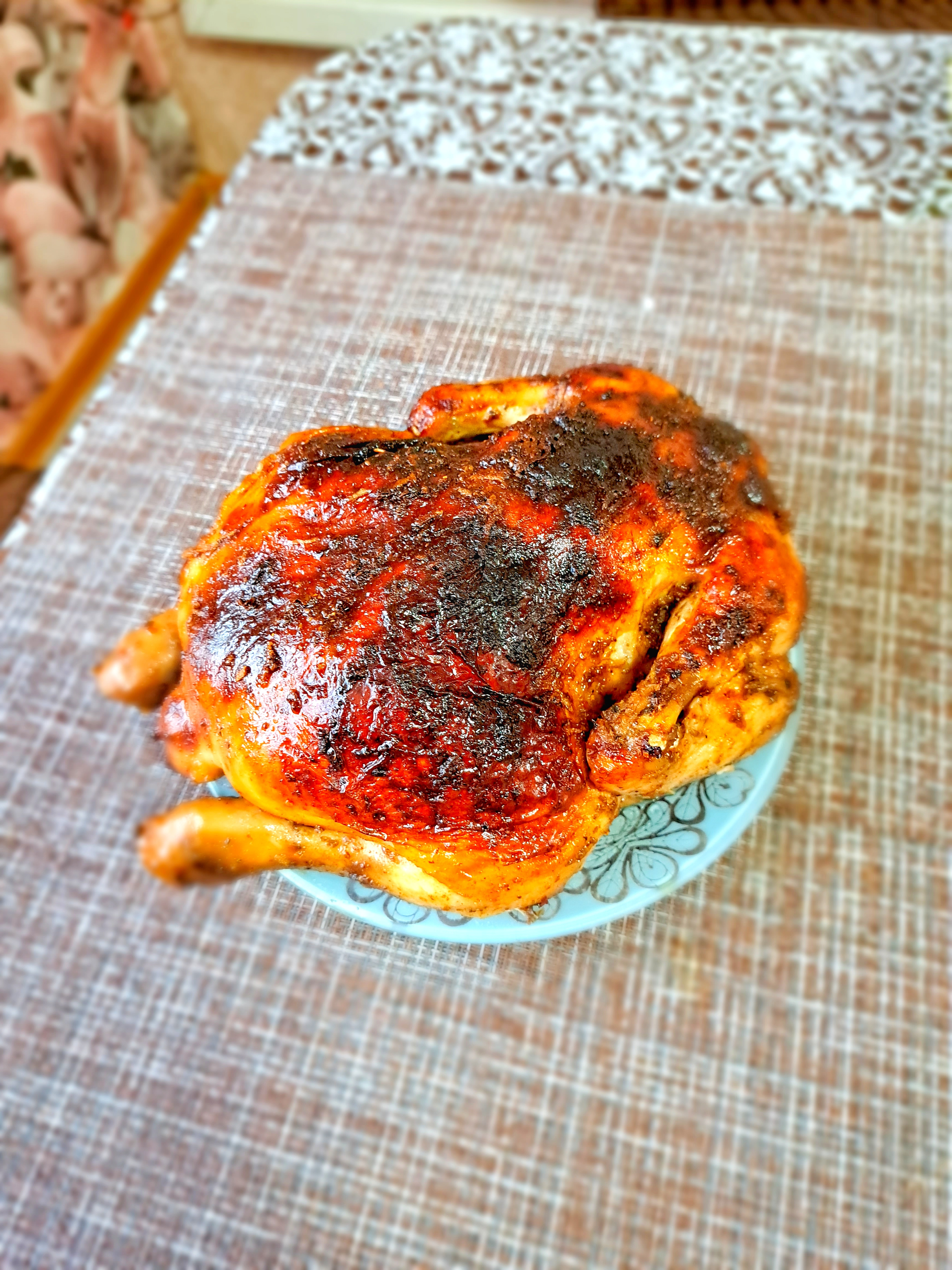 Курица, запеченная в соевом соусе в рукаве на обед