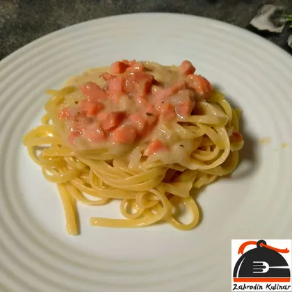 Спагеттини с форелью в сливочном соусе