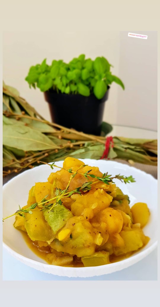 Кабачки с картошкой и со свежим чабрецом