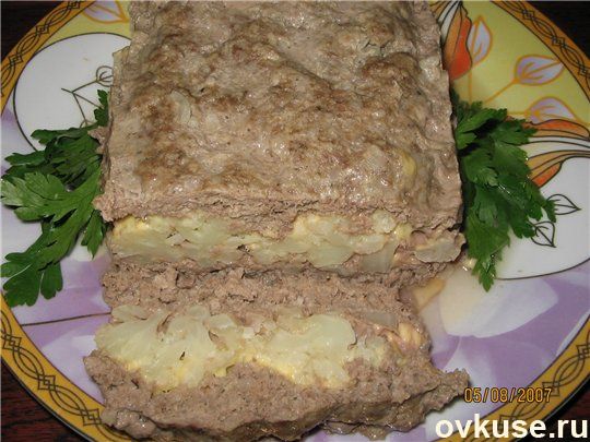 Запеканка мясная с цветной капустой