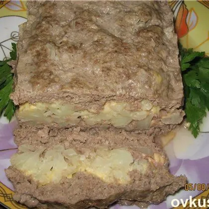 Запеканка мясная с цветной капустой