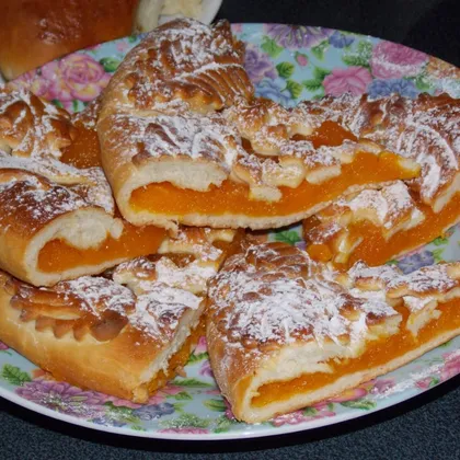 Сливочный пирог с карамельной тыквой (с добавлением яблока и апельсина)